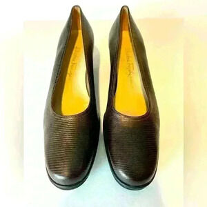 Salvatore Ferragamo Wedge Leather Shoe.